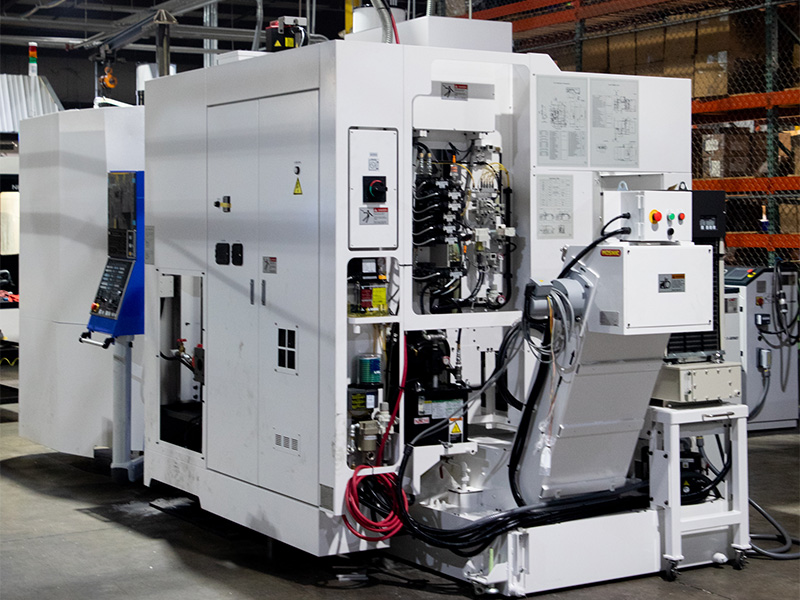 A CNC machining center on the Diamondback CNC production floor
